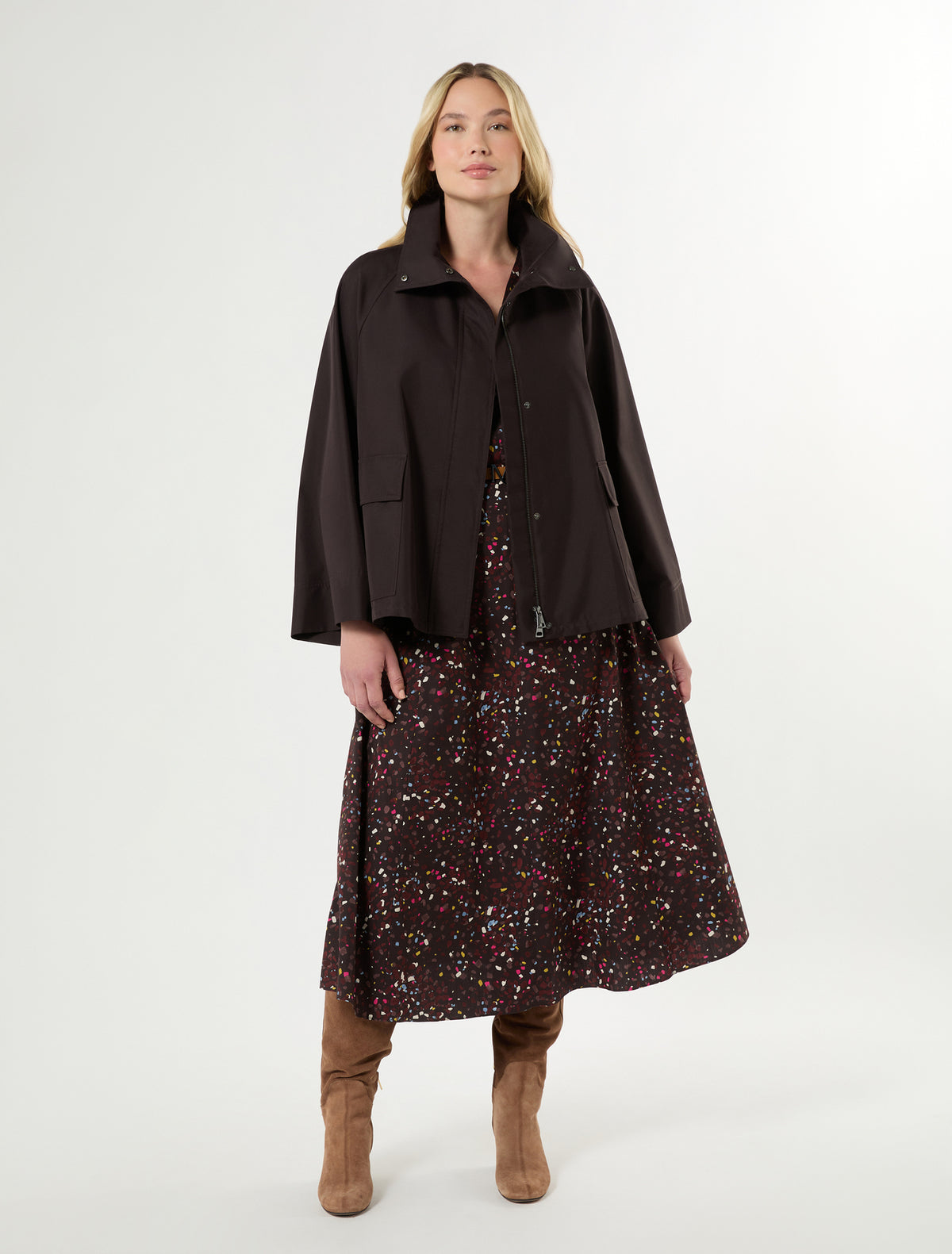 Marina Rinaldi Water-Repellent Twill Raincoat
