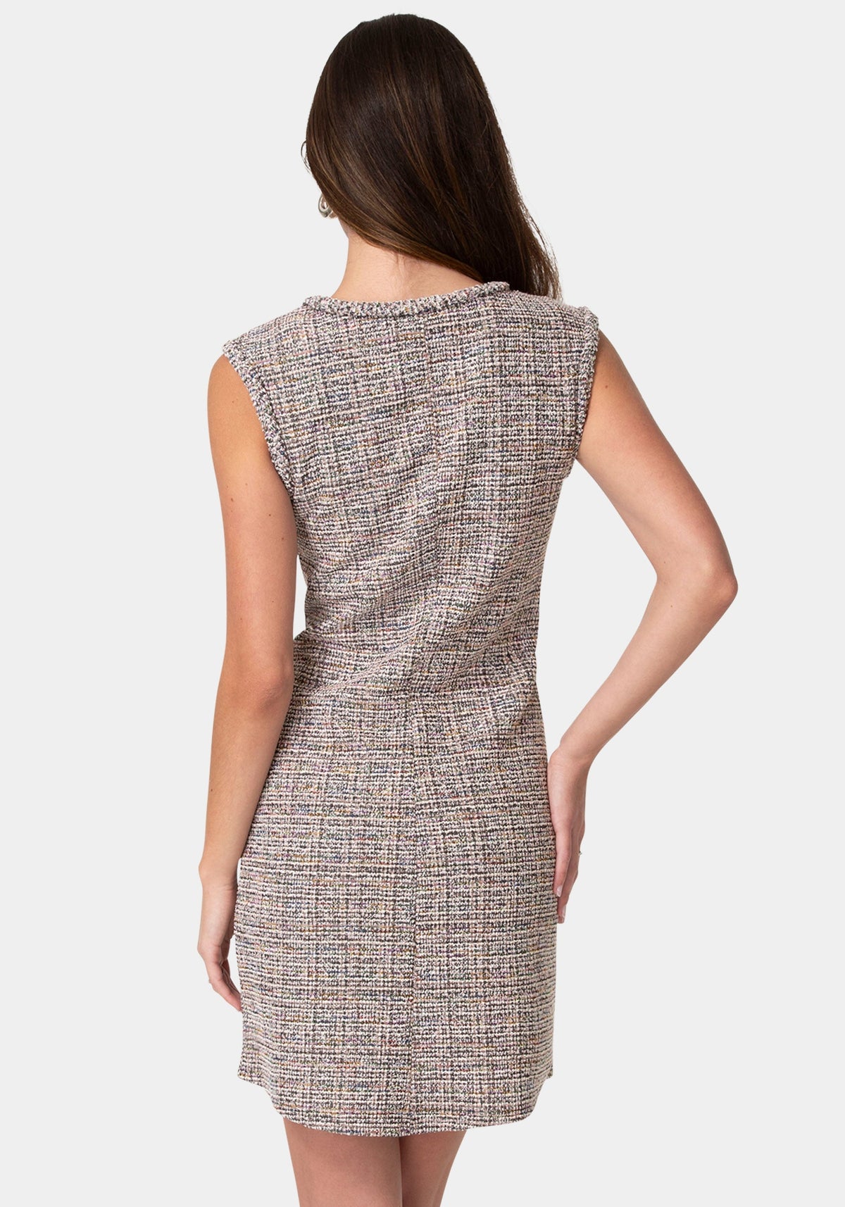 Bebe Bouclé Cap-Sleeve Dress