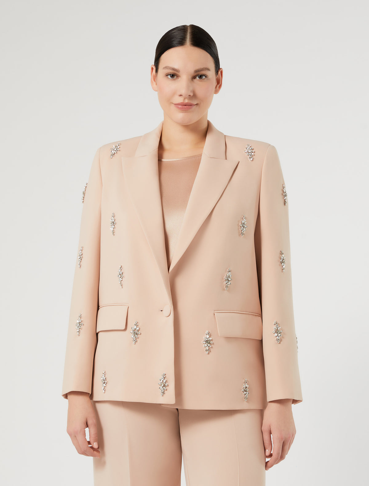Marina Rinaldi Embroidered Cady Blazer Jacket