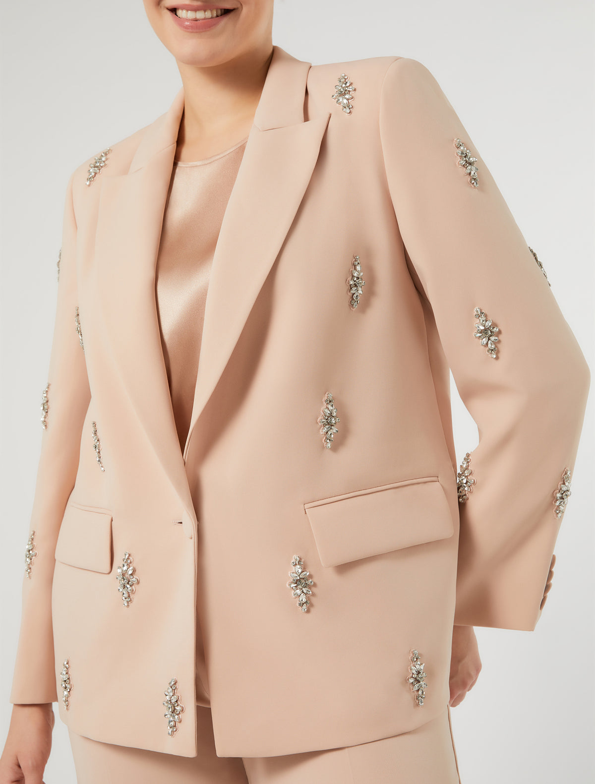 Marina Rinaldi Embroidered Cady Blazer Jacket
