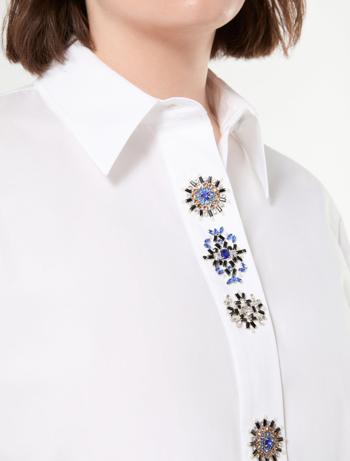 Marina Rinaldi Embroidered Poplin Shirt