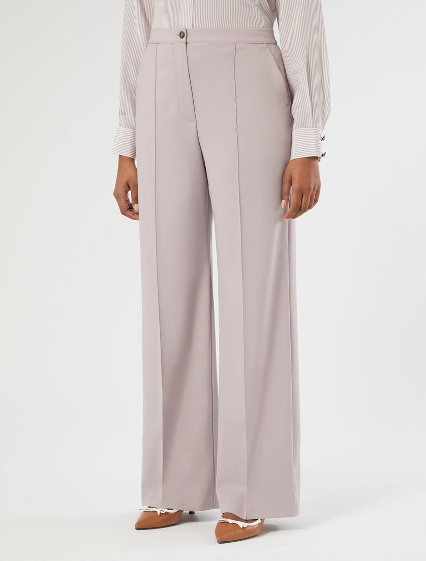 Marina Rinaldi Straight-fit cotton canvas trousers