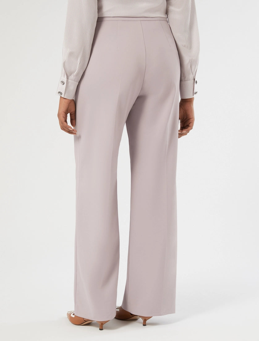 Marina Rinaldi Straight-fit cotton canvas trousers