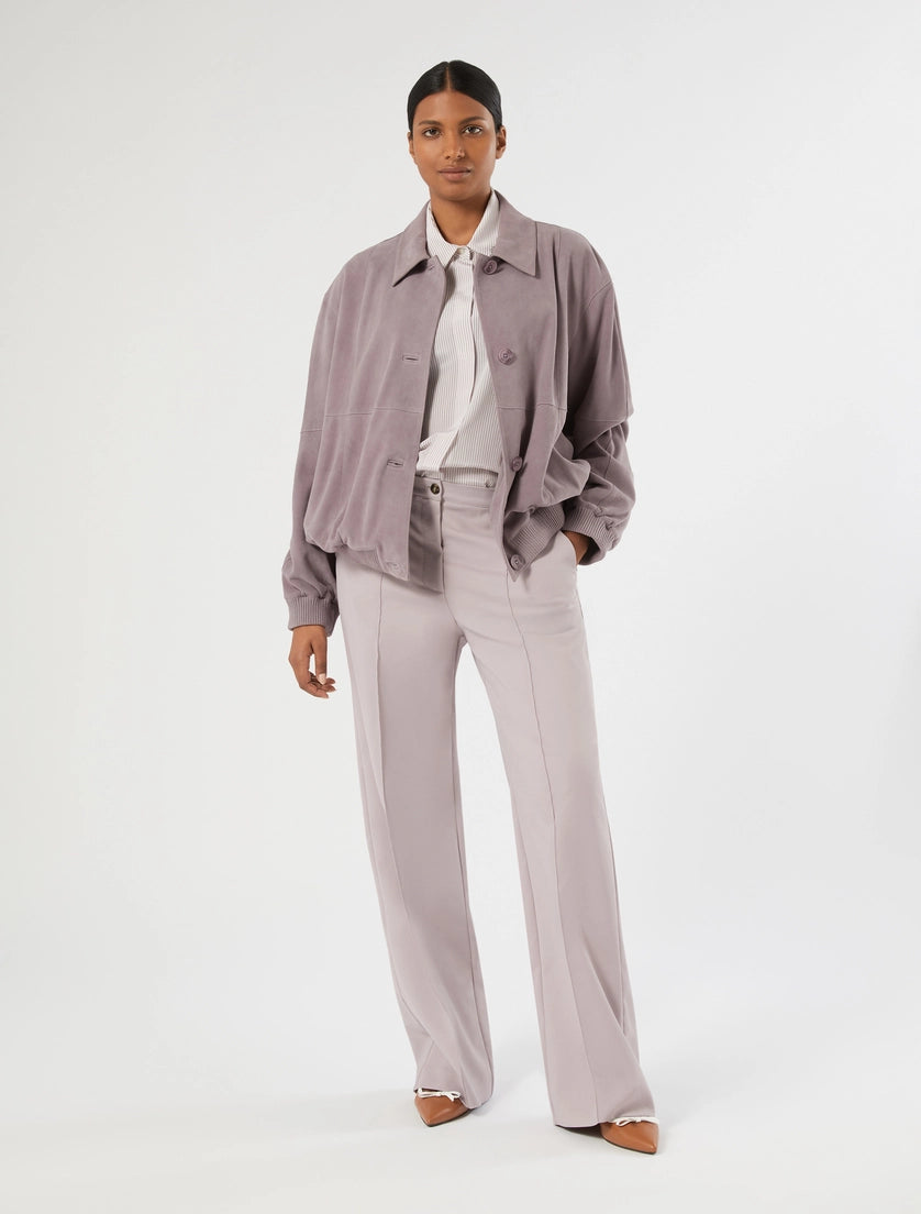 Marina Rinaldi Straight-fit cotton canvas trousers