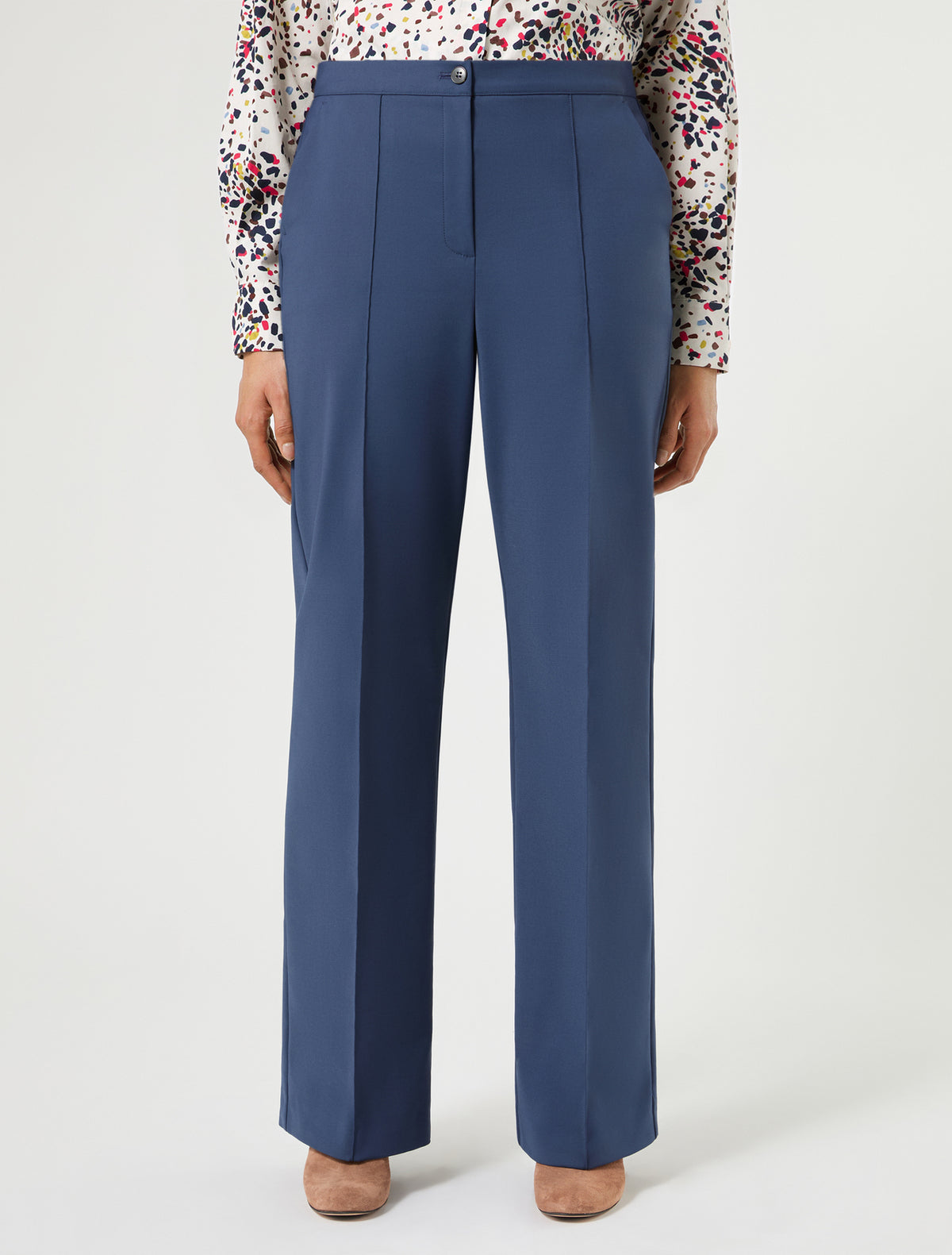Marina Rinaldi Cotton-Blend Canvas Trousers