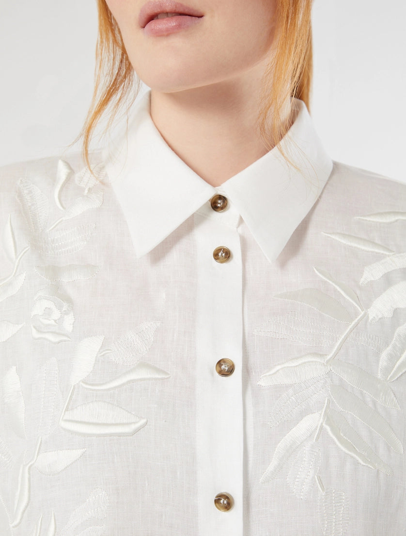 Marina Rinaldi Embroidered linen canvas tunic