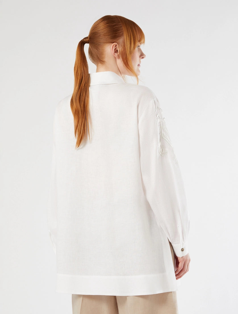 Marina Rinaldi Embroidered linen canvas tunic