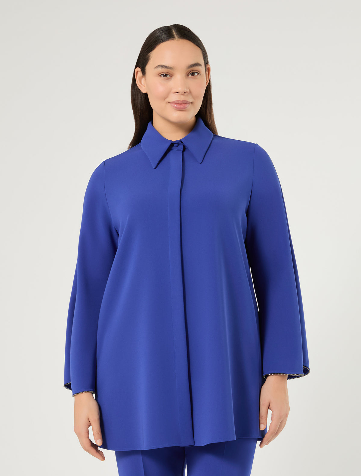 Marina Rinaldi Rhinestone-Adorned Cady Tunic
