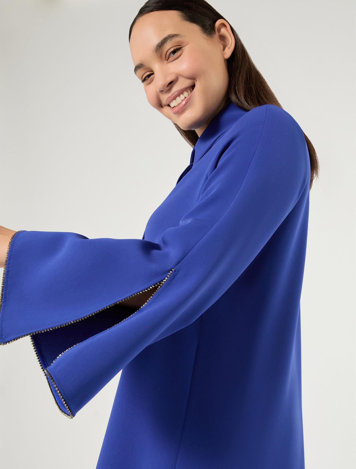 Marina Rinaldi Rhinestone-Adorned Cady Tunic
