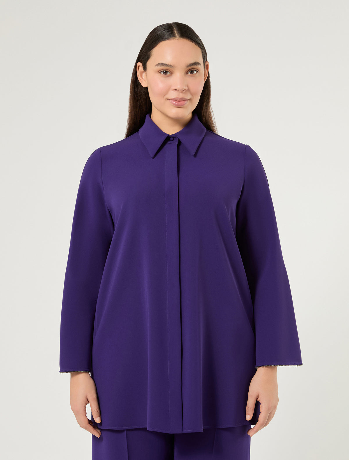 Marina Rinaldi Rhinestone-Adorned Cady Tunic