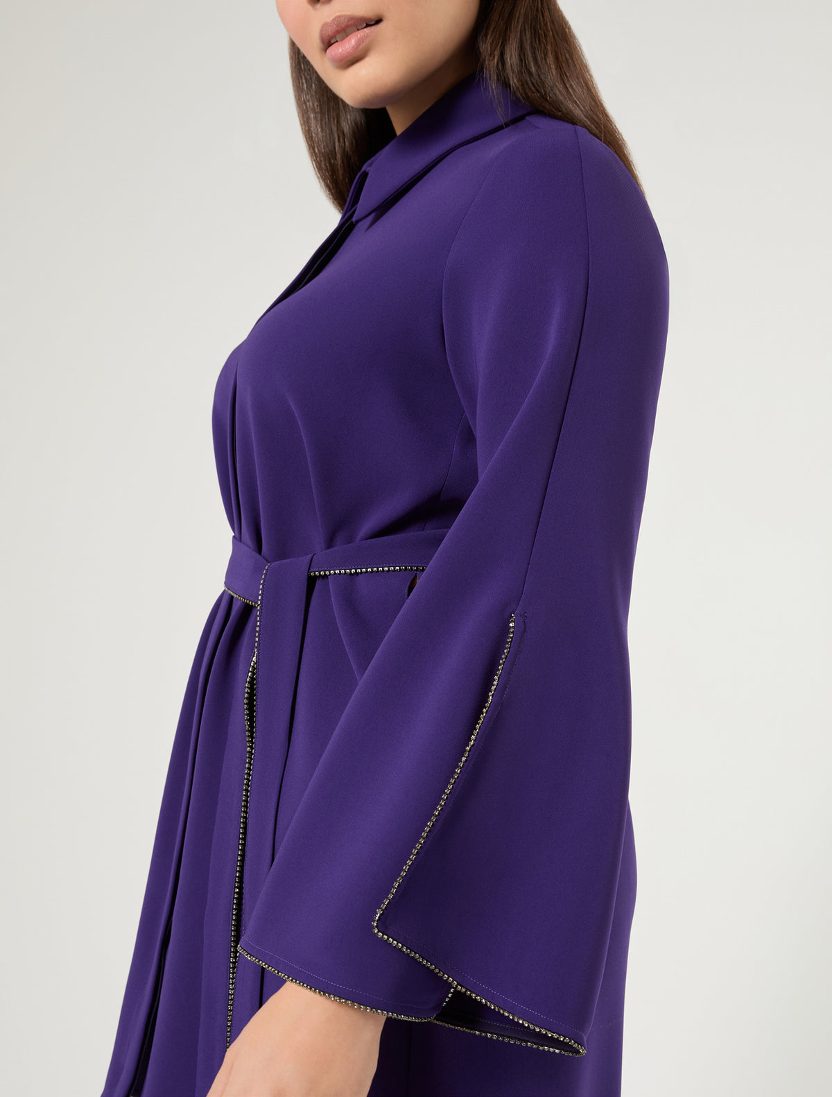 Marina Rinaldi Rhinestone-Adorned Cady Tunic