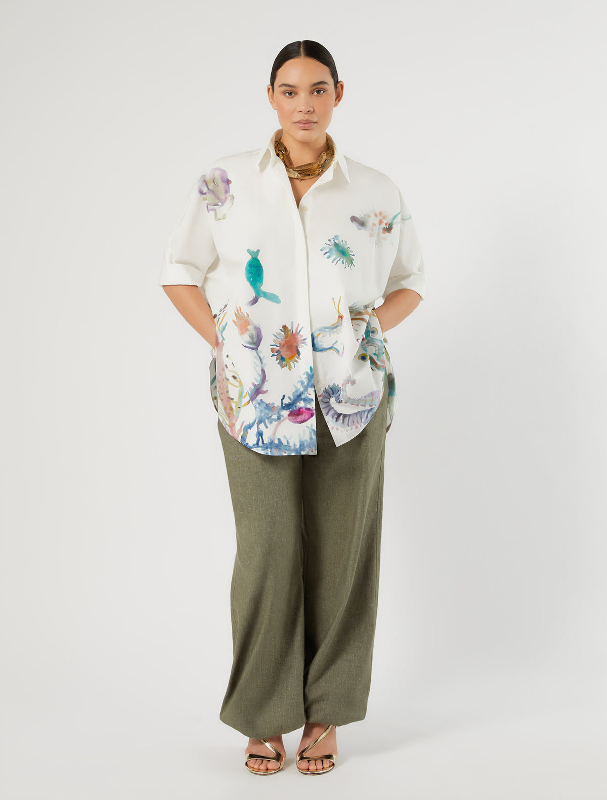 Marina Rinaldi Cotton Poplin Tunic