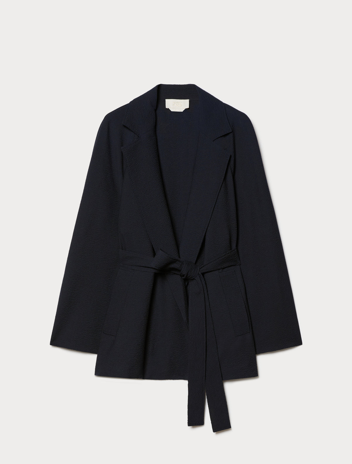 Marina Rinaldi Seersucker Open-Front Tunic