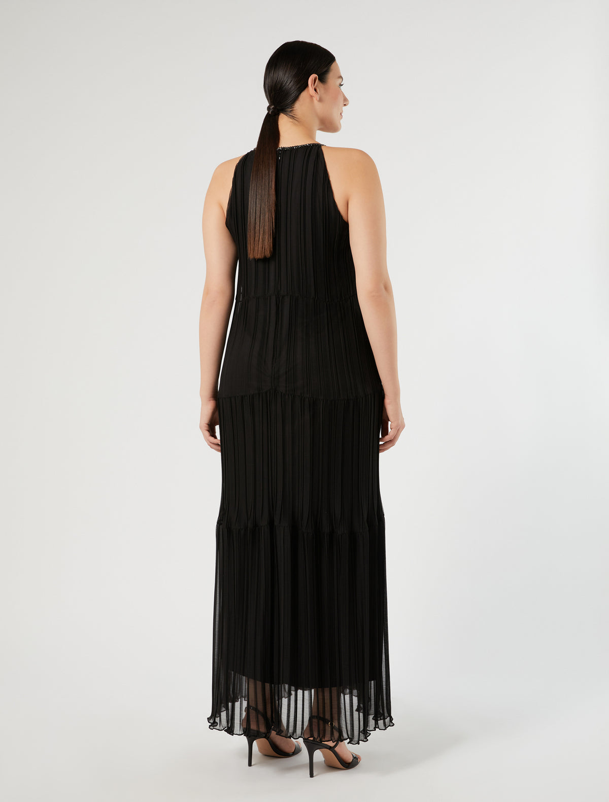 Marina Rinaldi Long Pleated Georgette Dress