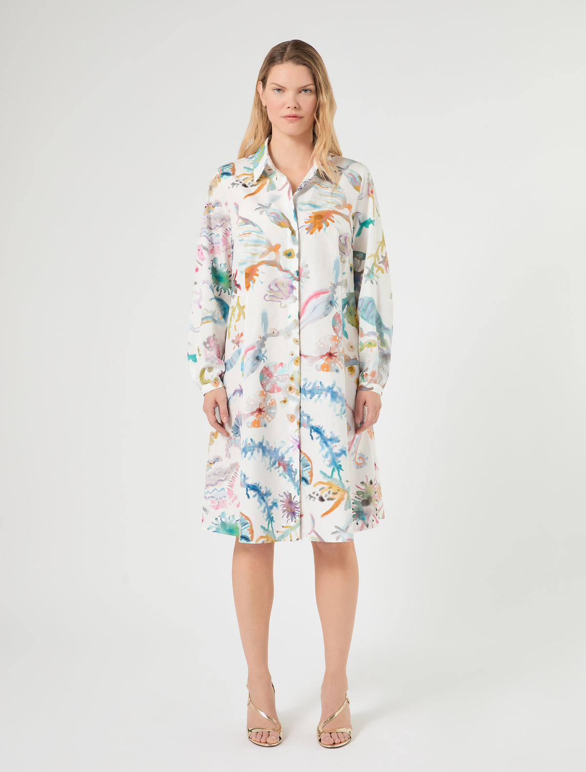 Marina Rinaldi Poplin Print Dress