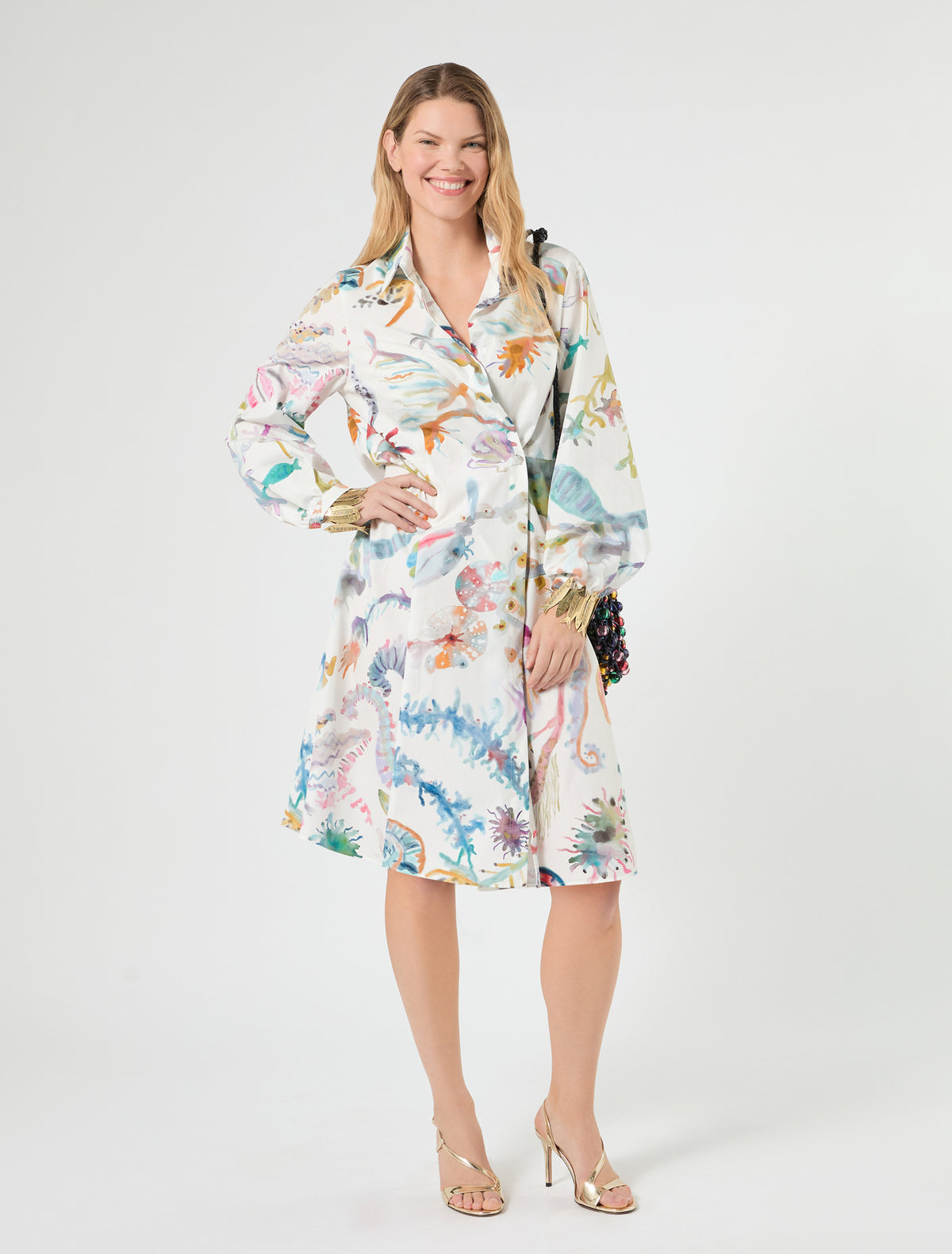 Marina Rinaldi Poplin Print Dress