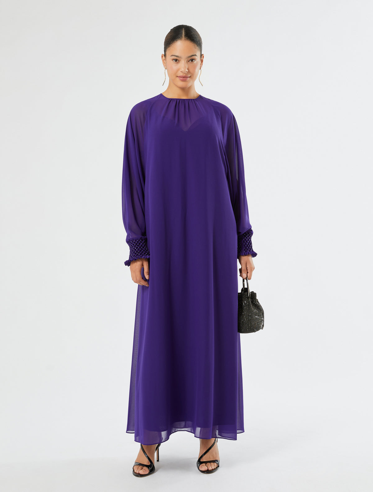 Marina Rinaldi Embroidered Georgette Dress