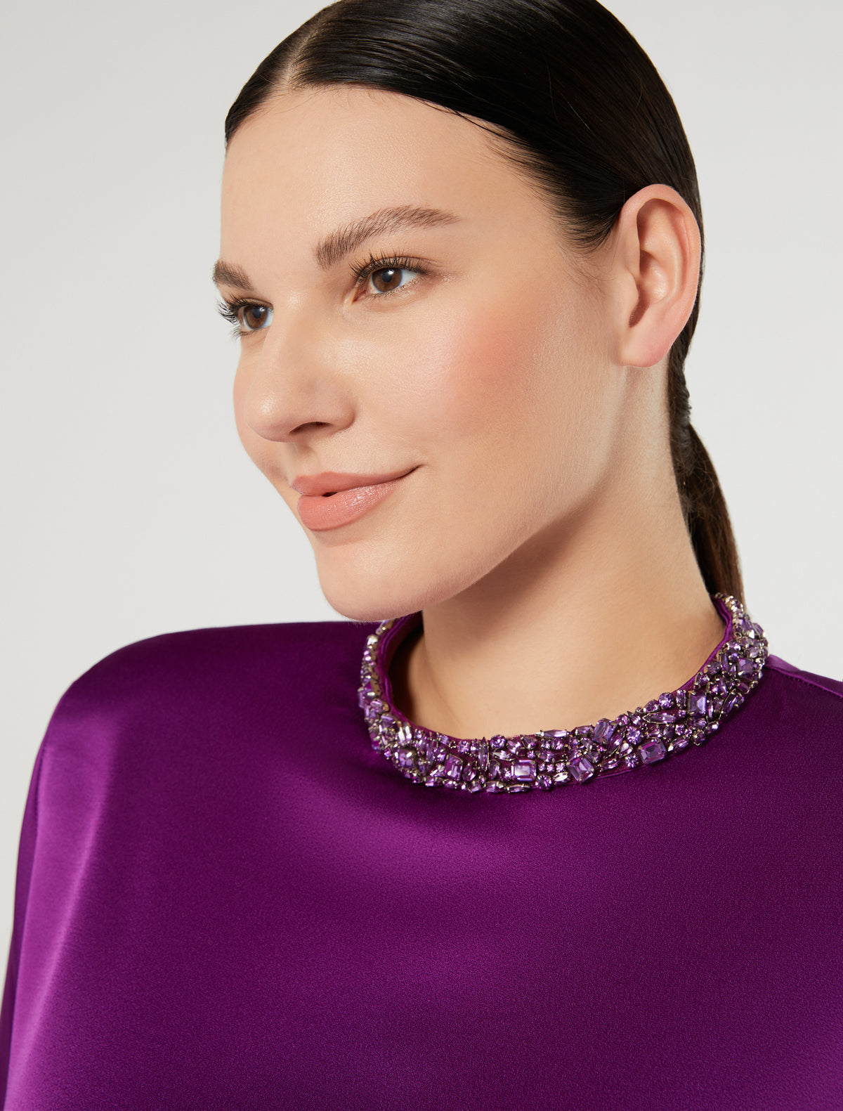 Marina Rinaldi Shiny Envers Satin Dress
