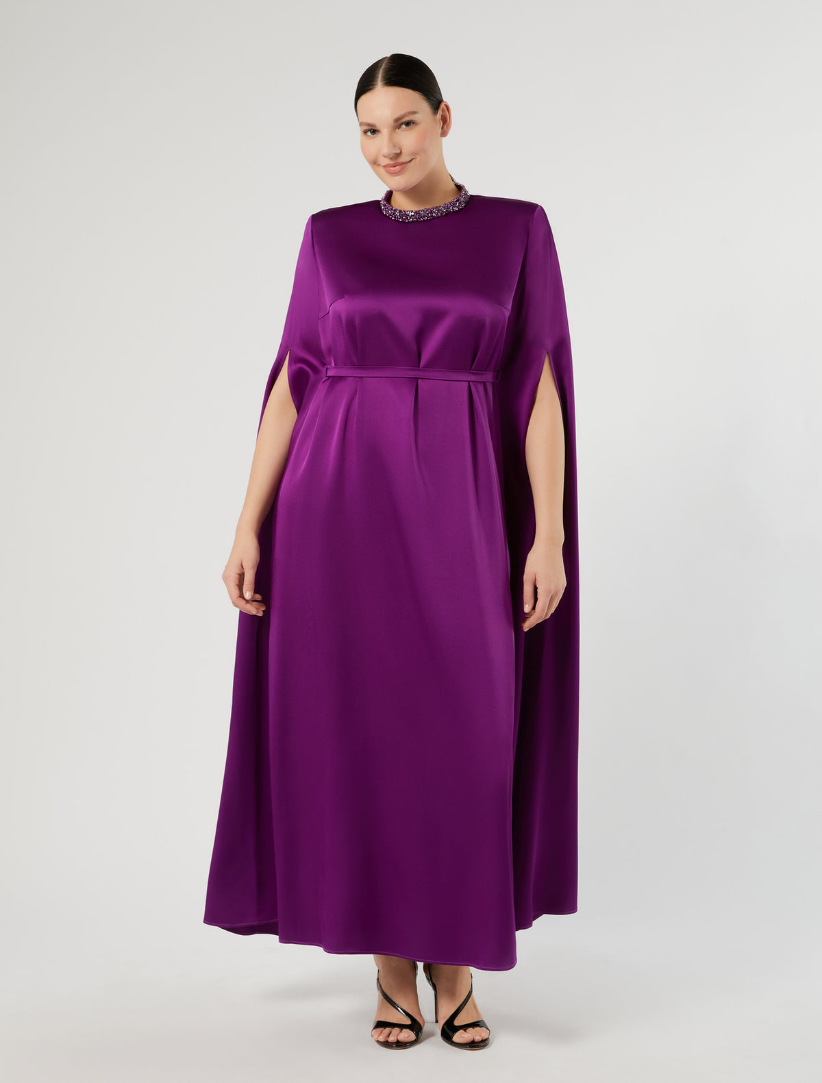 Marina Rinaldi Shiny Envers Satin Dress