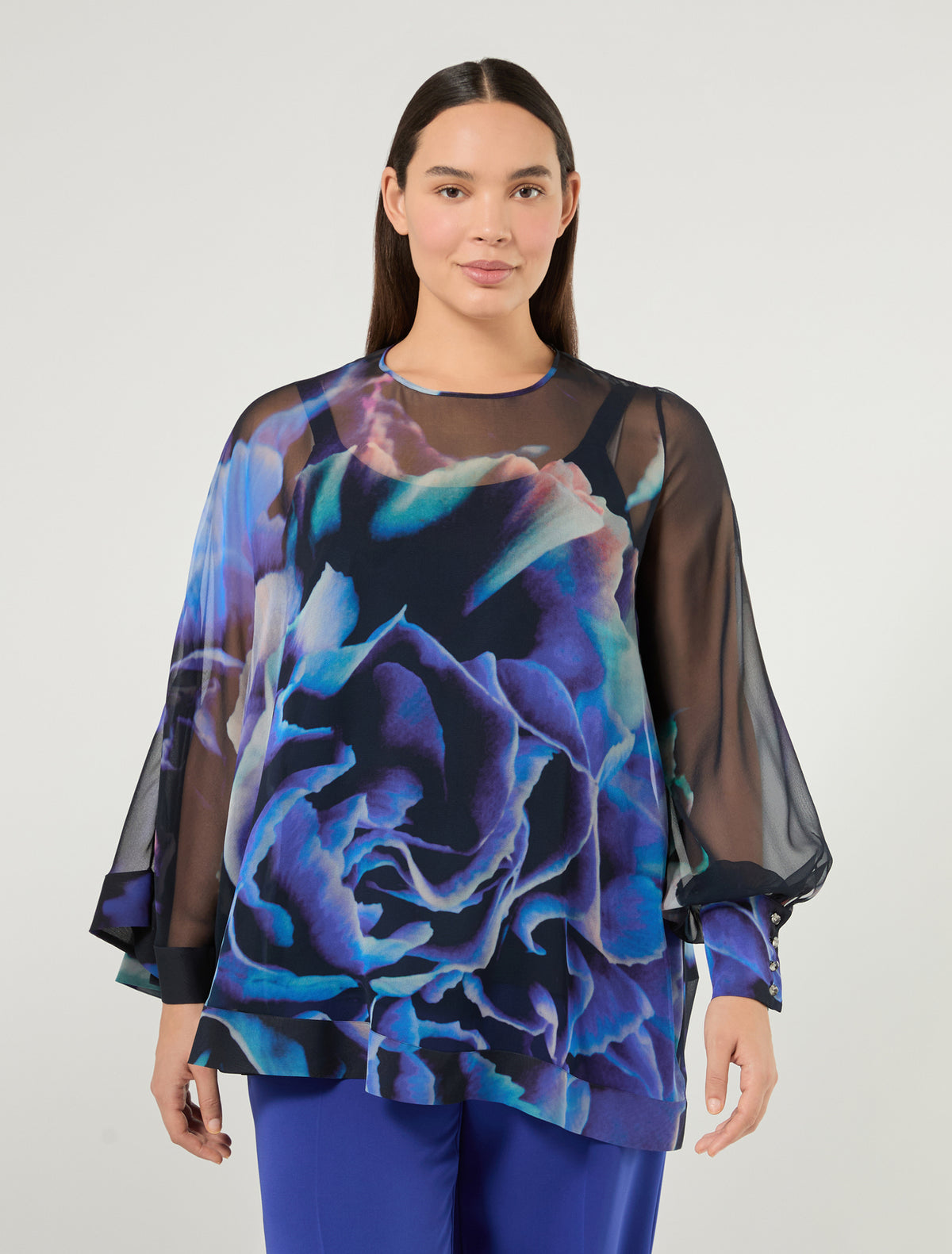Marina Rinaldi Pure Silk Georgette Blouse