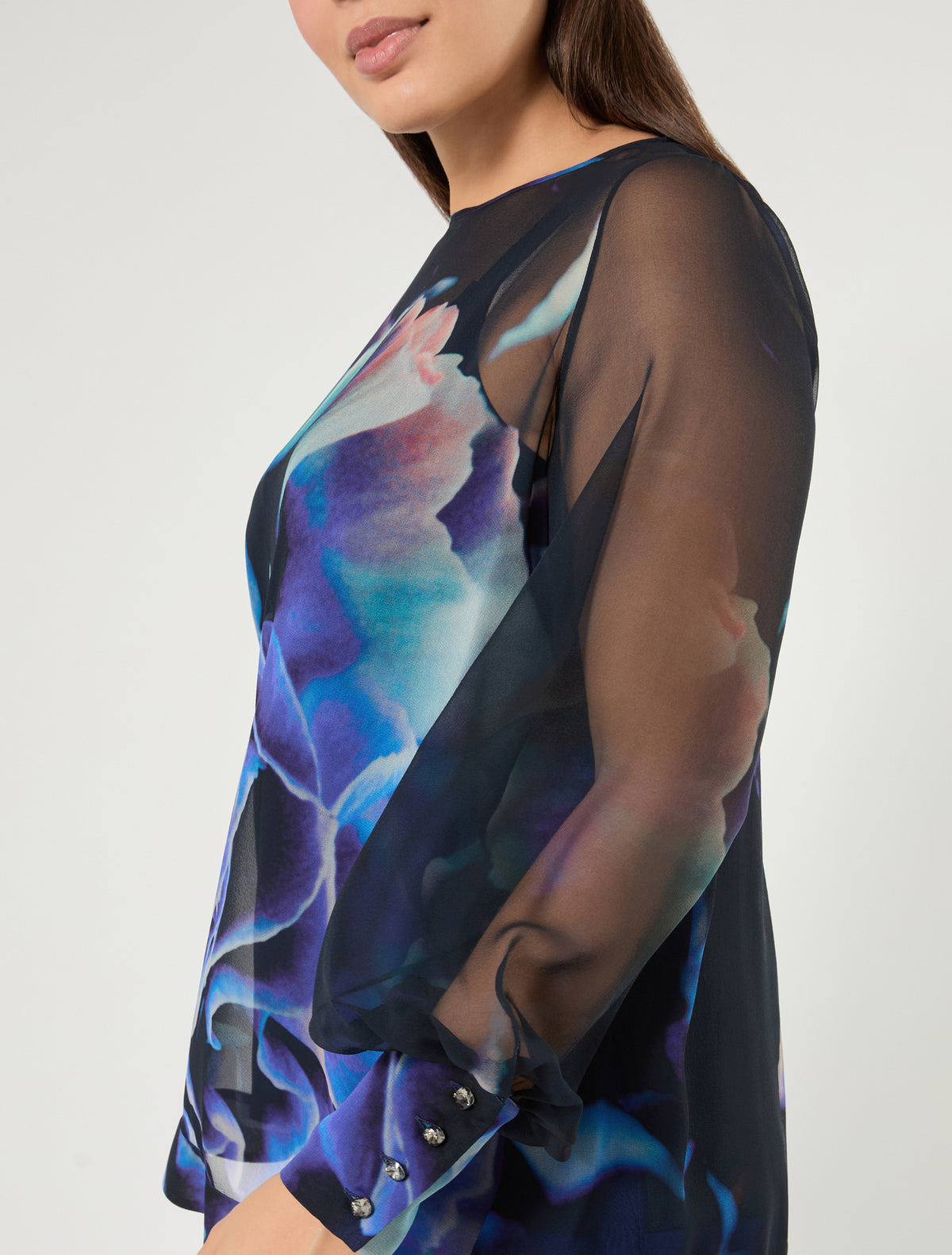 Marina Rinaldi Pure Silk Georgette Blouse