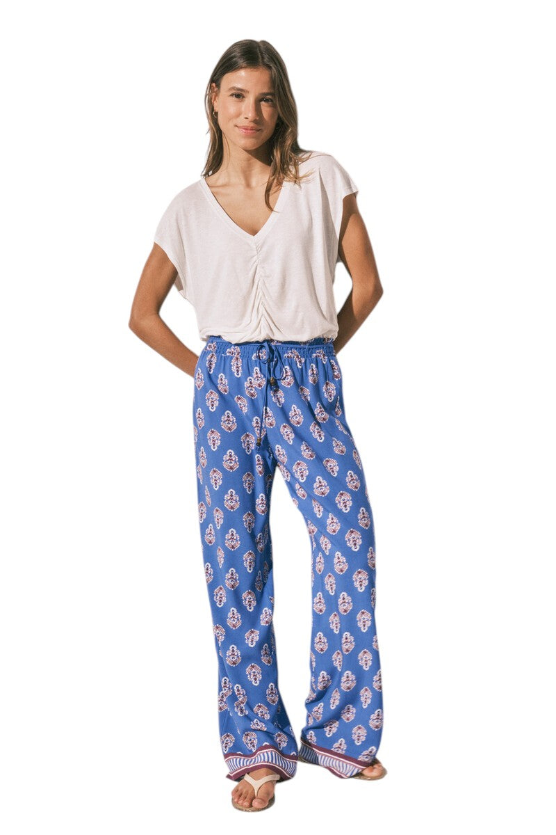 Women Secret Long trousers with blue logo print