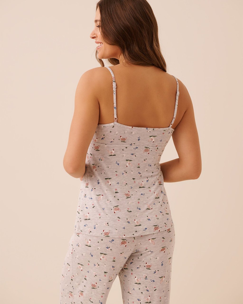 La vie en Rose Chicken Print Soft Jersey Cami