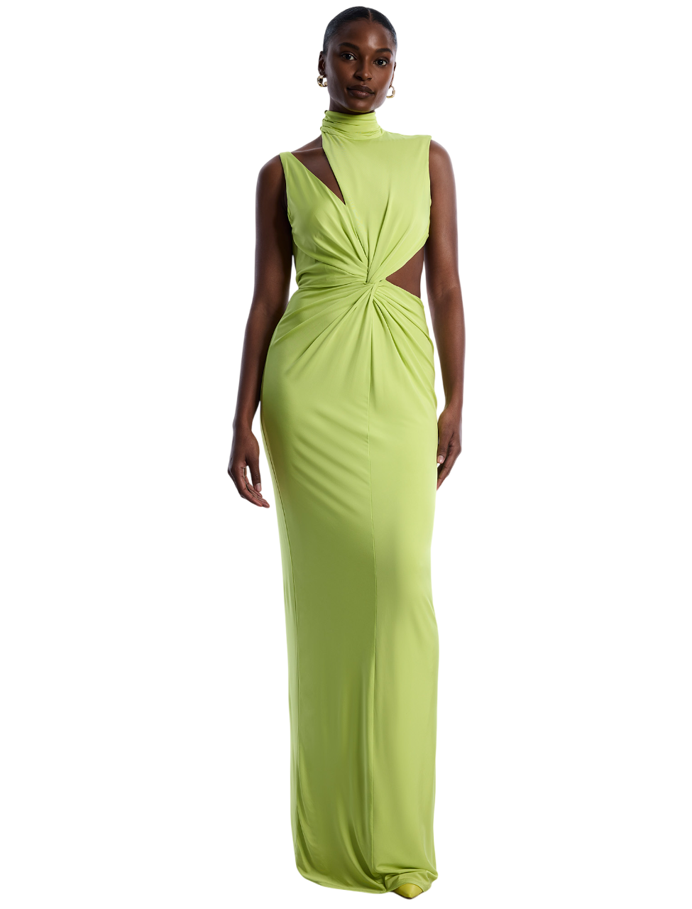BCBGMAXAZARIA Asymmetrical Jersey Gown