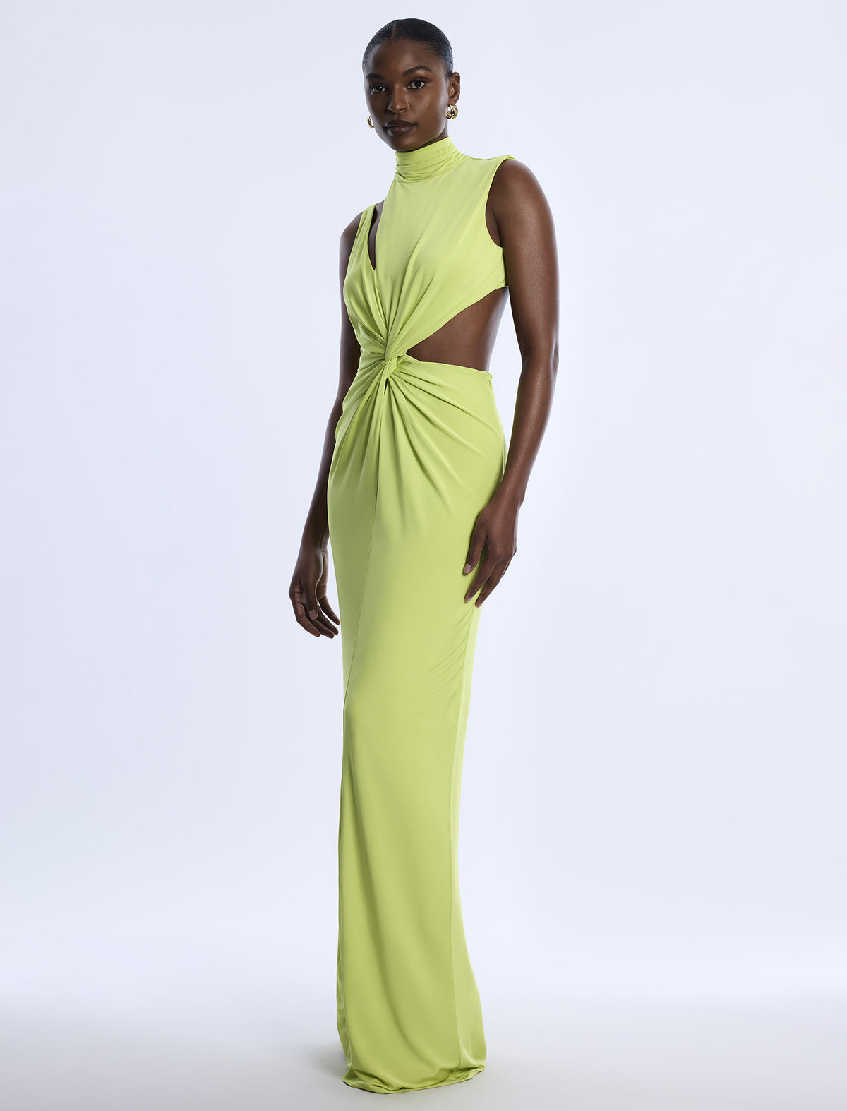 BCBGMAXAZARIA Asymmetrical Jersey Gown