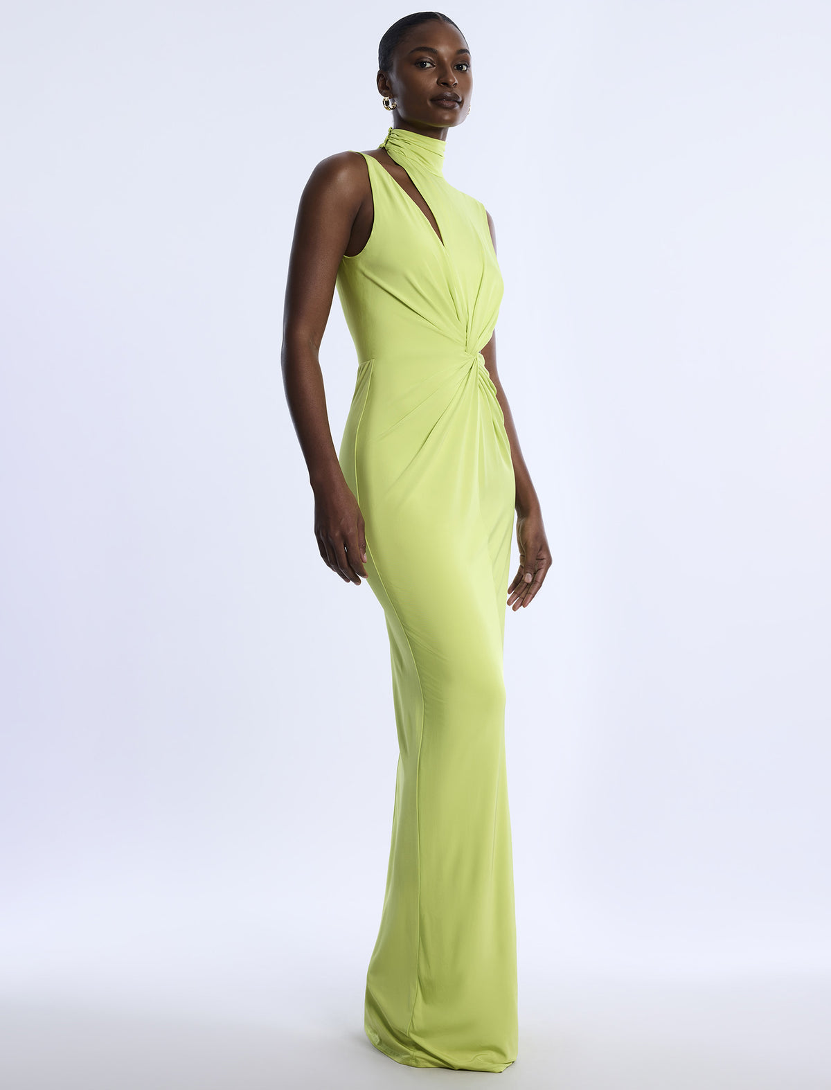 BCBGMAXAZARIA Asymmetrical Jersey Gown