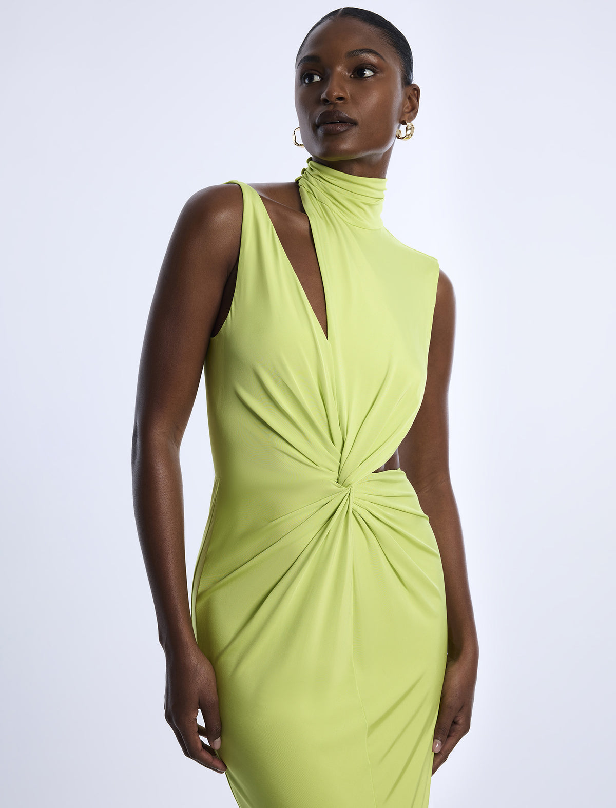 BCBGMAXAZARIA Asymmetrical Jersey Gown