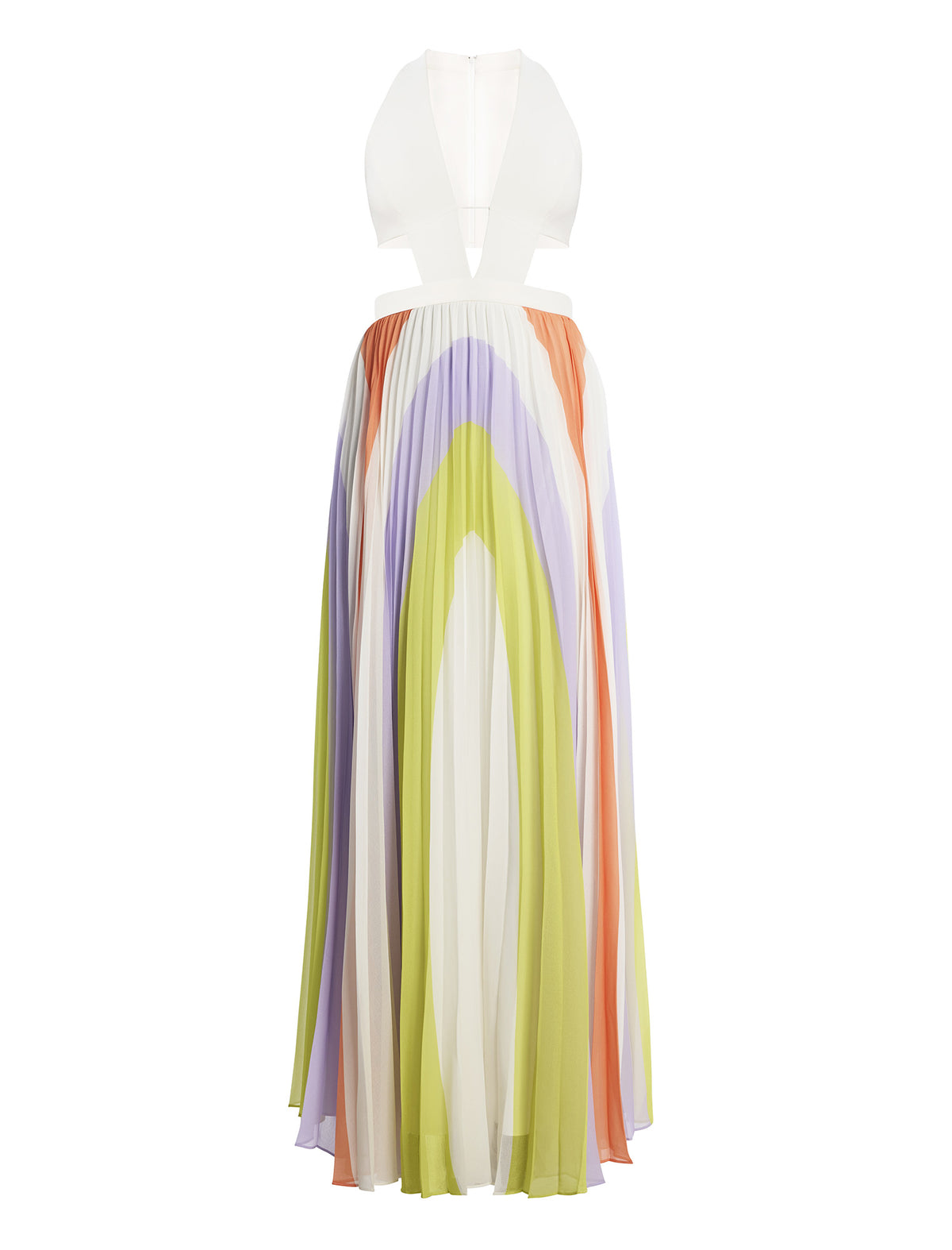 BCBGMAXAZARIA Printed Pleated Cutout Dress