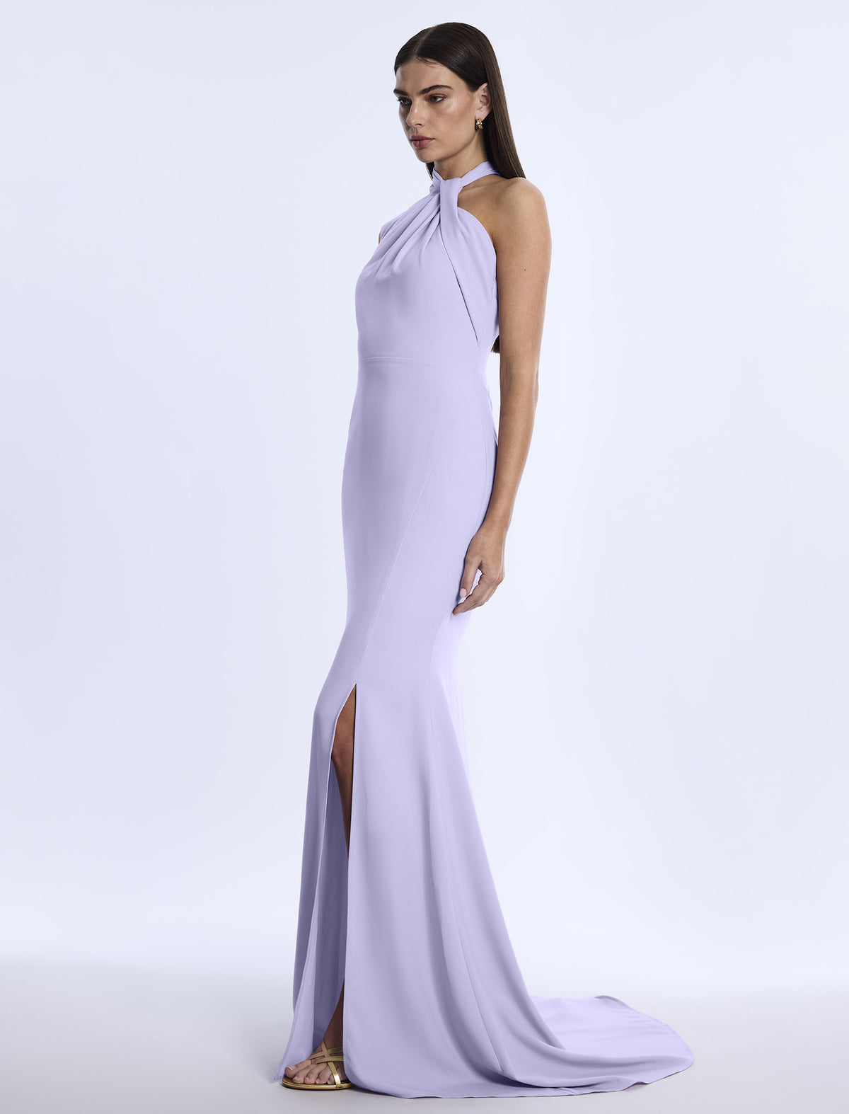 BCBGMAXAZARIA Drape Neck Gown