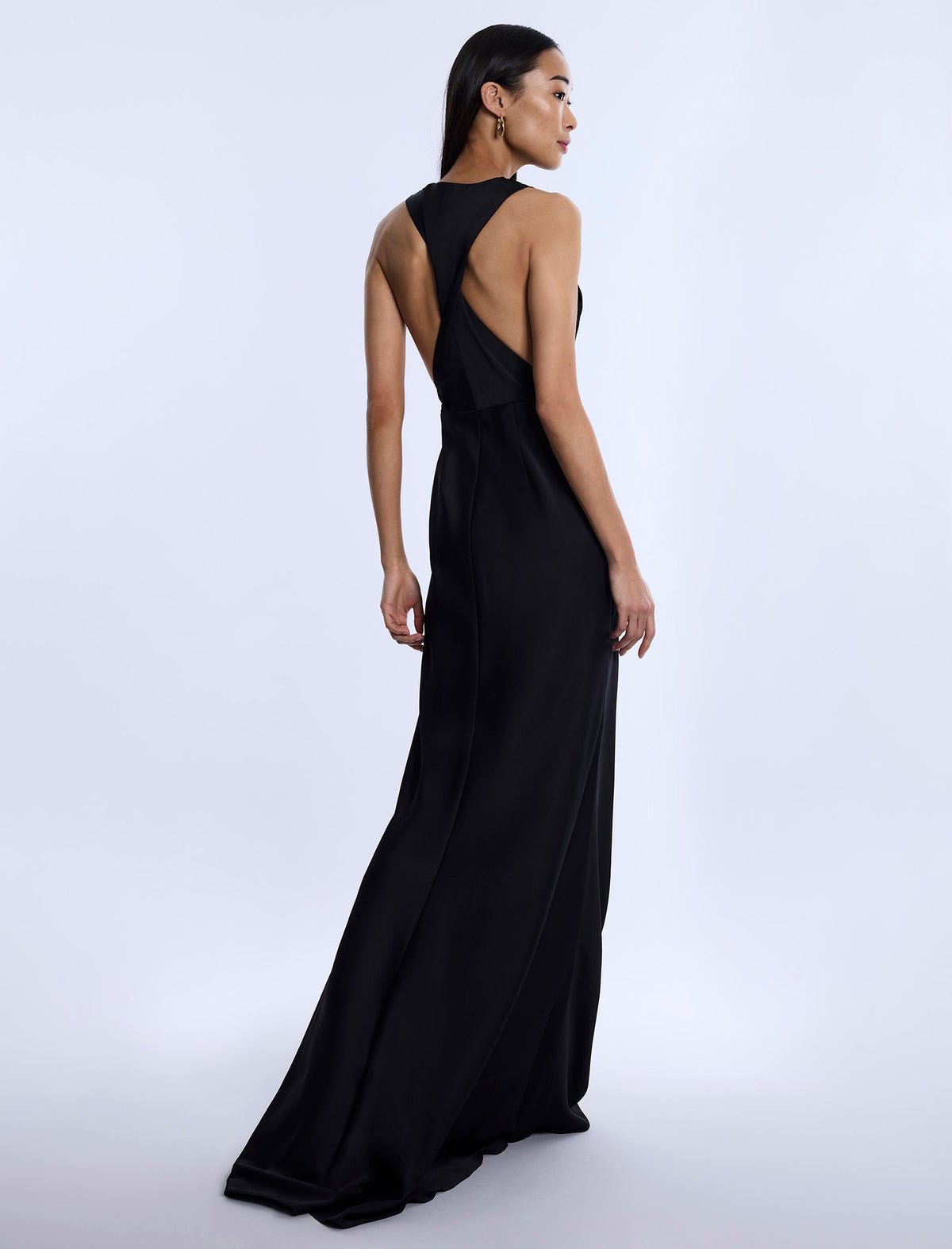 BCBGMAXAZARIA Cowl Neck Halter Gown