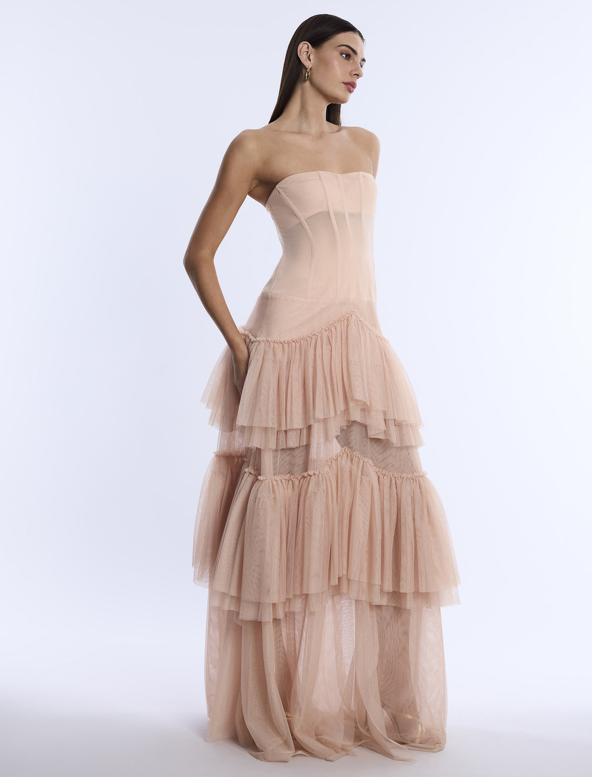 BCBGMAXAZARIA Strapless Corset Gown