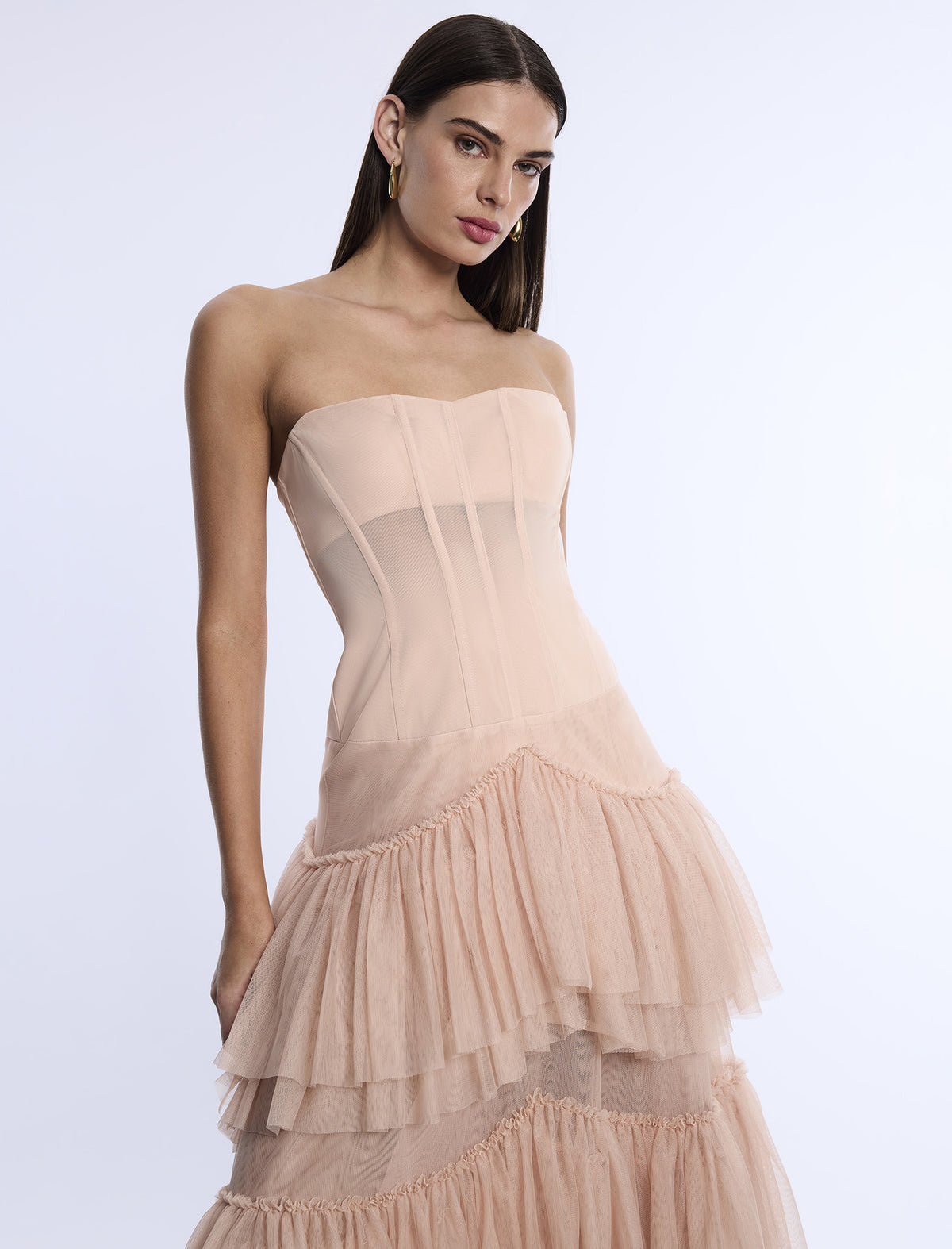 BCBGMAXAZARIA Strapless Corset Gown