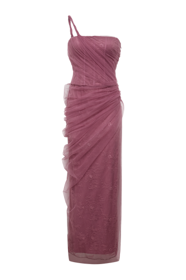 BCBGMAXAZARIA TULLE & LACE GOWN