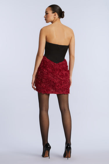 BCBGMAXAZARIA FLORAL APPLIQUE COCKTAIL