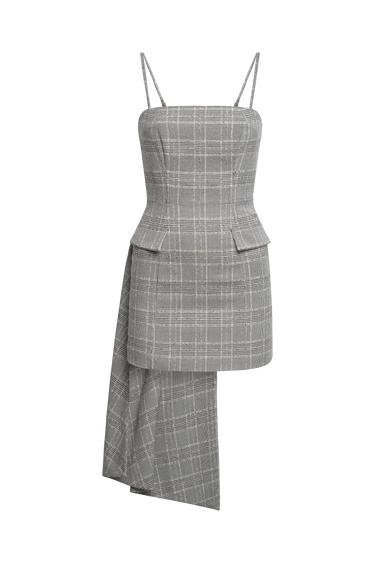 BCBGMAXAZARIA Glen Plaid Dress with Drape