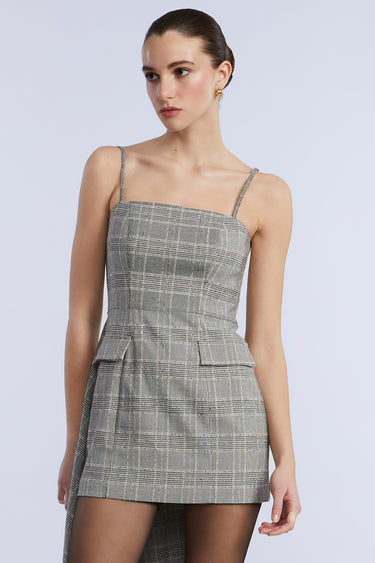 BCBGMAXAZARIA Glen Plaid Dress with Drape