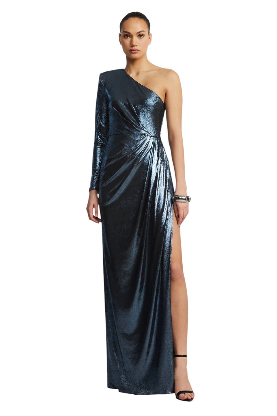 BCBGMAXAZARIA STRONG SHOULDER GOWN
