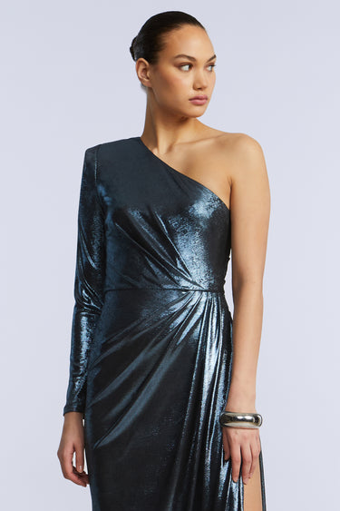 BCBGMAXAZARIA STRONG SHOULDER GOWN