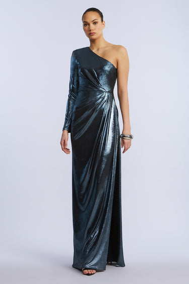 BCBGMAXAZARIA STRONG SHOULDER GOWN