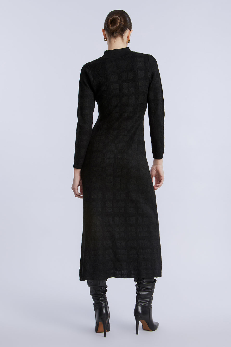 BCBGMAXAZARIA Turtleneck Openweave Dress