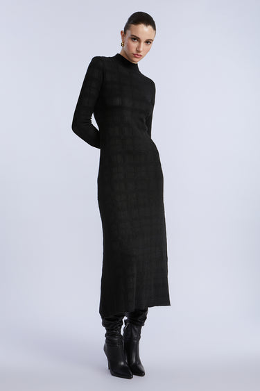 BCBGMAXAZARIA Turtleneck Openweave Dress