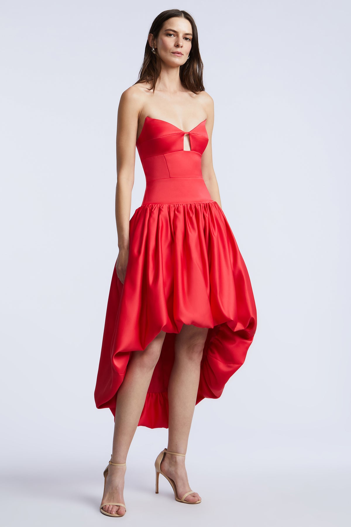 BCBGMAXAZARIA Solid Bubble Hem Dress
