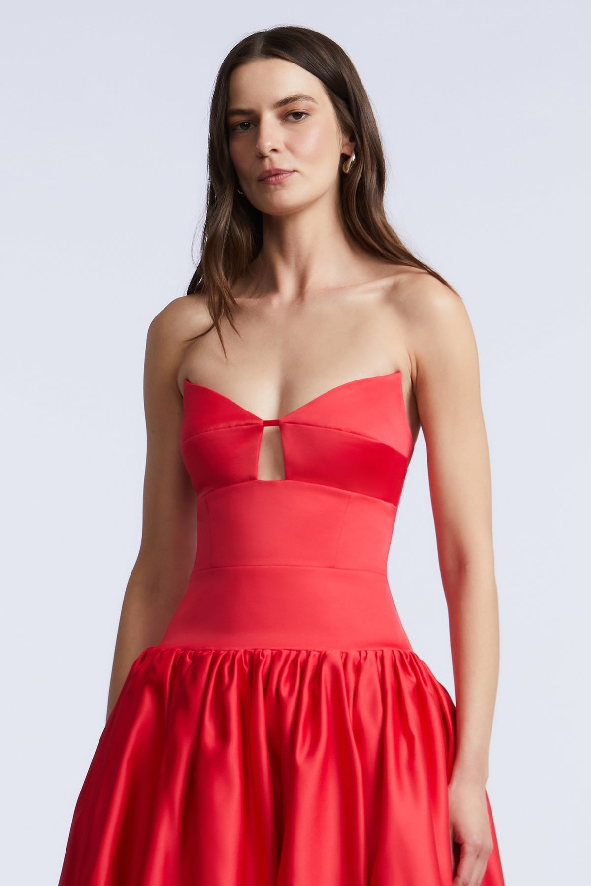 BCBGMAXAZARIA Solid Bubble Hem Dress