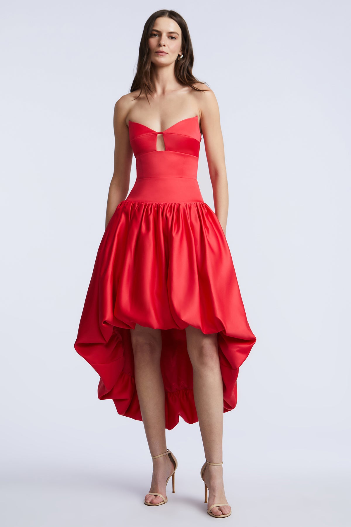 BCBGMAXAZARIA Solid Bubble Hem Dress