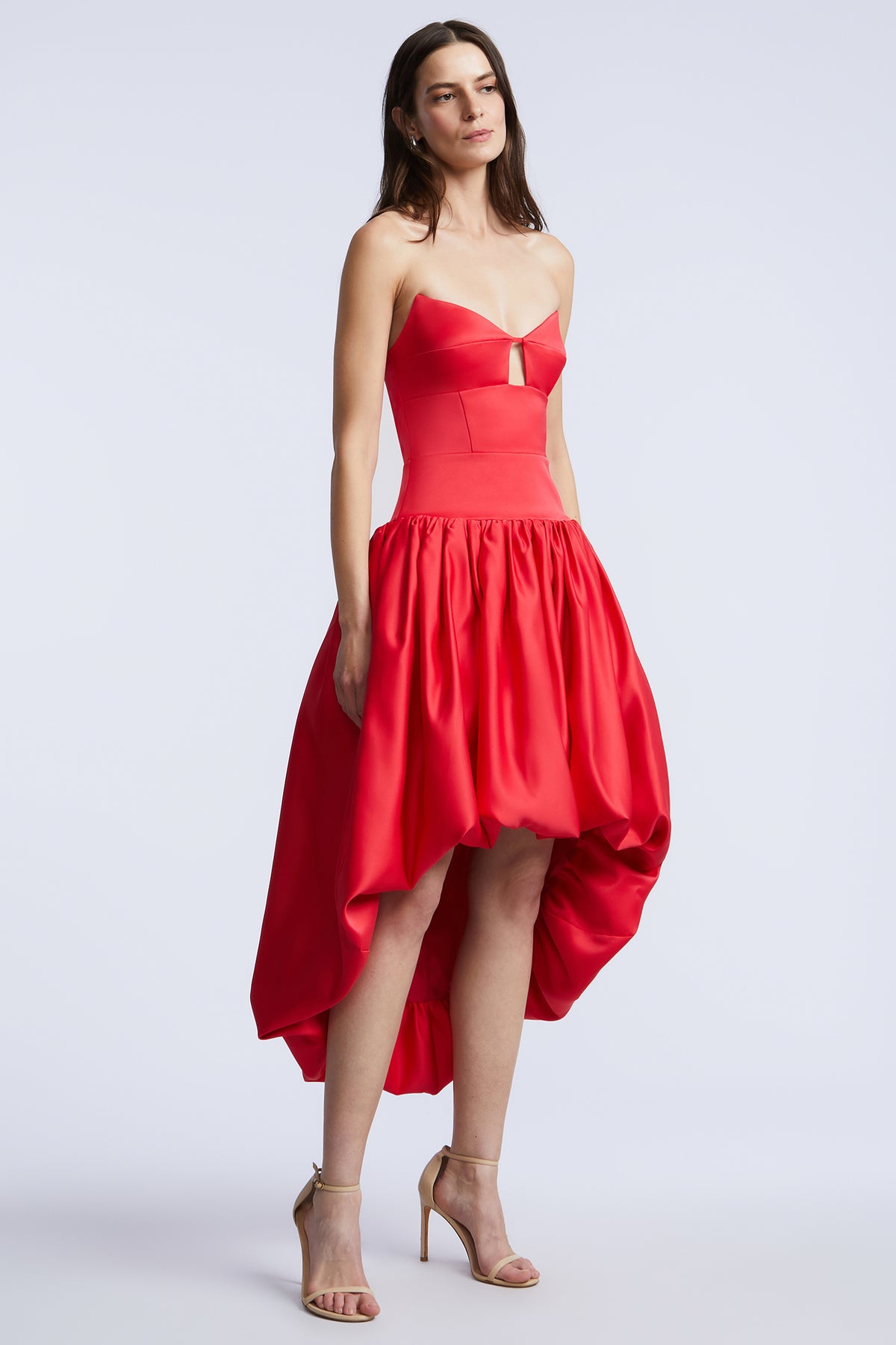 BCBGMAXAZARIA Solid Bubble Hem Dress