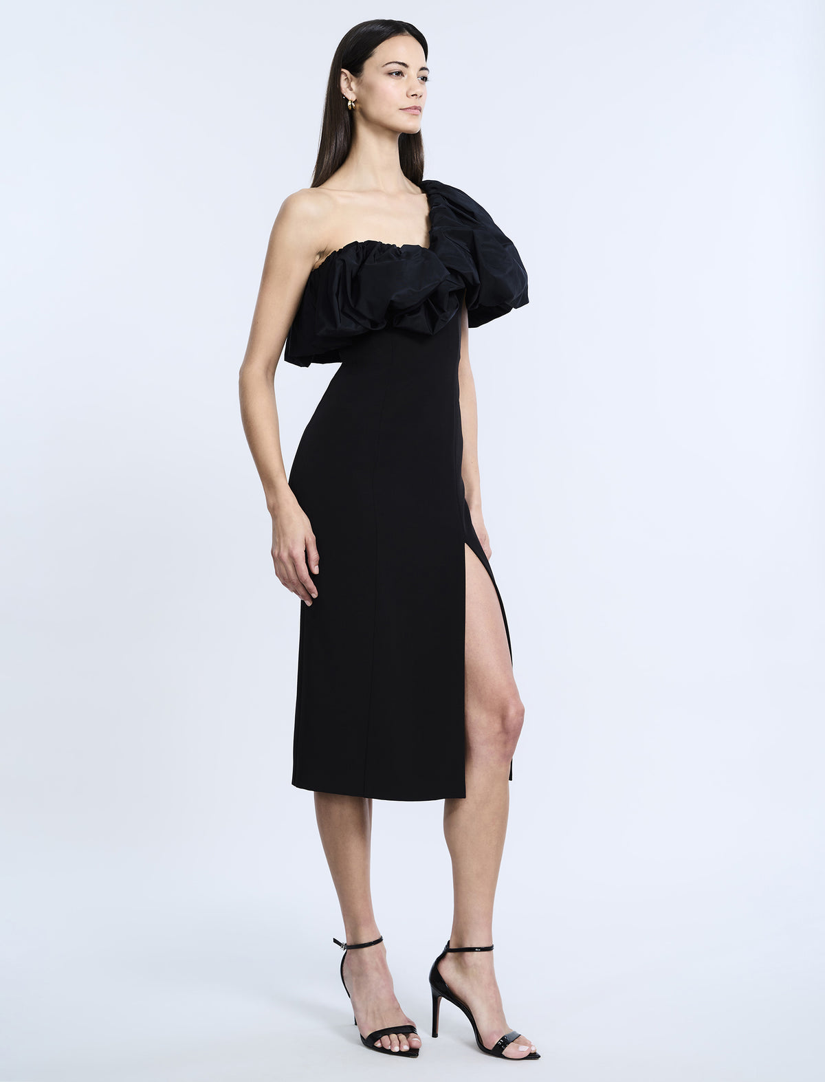 BCBGMAXAZARIA Solid  Dress With Puff